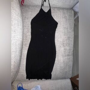 Black halter dress